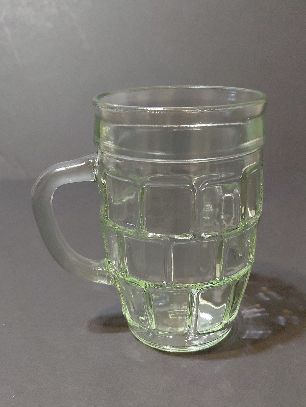 Vintage Green Glass Root Beer Barrel Mug